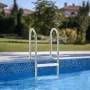 4-trins poolstige i rustfrit stål med 2 gelændere til 54 tommer