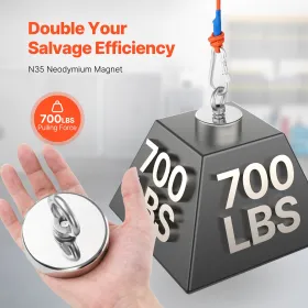 Fiskermagnet Stærk kraftig sjælden jord Neodymium Pull Force 700 lbs