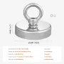 Fishing Magnet, 700 LBS/318 Kg Pulling Force Super Strong Neodymium Fishing Magnet, Rare Earth Magnet with Handle Diameter 2.36 