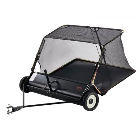 Tow-Behind Lawn Sweeper 52-inch Leaf Yard Collector 26 cu.ft. Adjustable