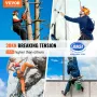 Vertical Lifeline, 150ft (45.7m) Outdoor Climbing Rope 30KN Breaking Tension, Static Rock Climbing Rope with Steel Snap Hooks an