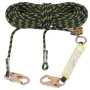 Vertical Lifeline, 150ft (45.7m) Outdoor Climbing Rope 30KN Breaking Tension, Static Rock Climbing Rope with Steel Snap Hooks an