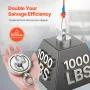 Magnet Fishing Kit, 1000 LBS/454 Kg Double-Sided Pulling Force Strong Magnet Fishing Kit, Rare Earth Neodymium Magnetic Fishing 