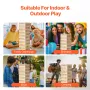 Tumbling Timber Toy, 54 Blocks Tumble Tower Blocks Game, Pine Wood Tumbling Tower Game with Storage Crate, Wooden Stacking Game 