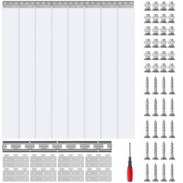 Strip Curtain PVC Door Curtain 48" x 84" Cooler Freezer Clear Plastic