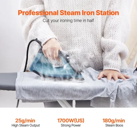 Steam Iron 1600W Iron til tøj Auto slukket selvrensning til
