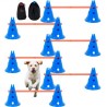 Dog Agility Hurdle Cone Set 6 PCS KIT-12 XCONES 6 XAGILITY RODS With Bag