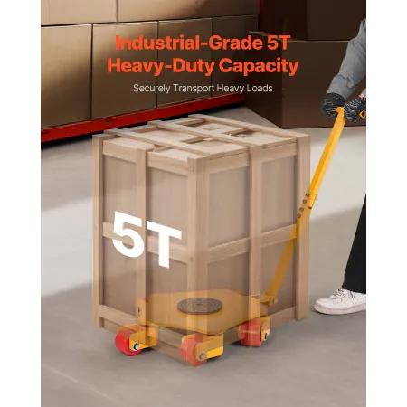 Machine Skate, 8800 lbs Machinery Moving Skate, Machinery Mover Skate with 360° Rotation Cap and PU Swivel Rollers, Heavy Duty I