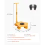 Machine Skate, 8800 lbs Machinery Moving Skate, Machinery Mover Skate with 360° Rotation Cap and PU Swivel Rollers, Heavy Duty I