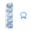 5 Tiers Water Jug Holder Single Row Water Bottle Rack for 5 Bottles Silver