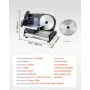 Kødskiver 180W 7.5 "Electric Deli Food Slicer til kødbrødost