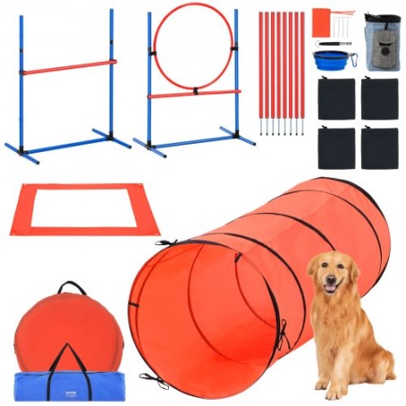 Dog Agility Training Equipment 5 pcs kombination sæt med forhindringer Tunnel