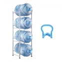 4 Tiers Water Jug Holder Single Row Water Bottle Rack for 4 Bottles Silver
