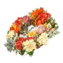 Kunstig dekorativ krans 24 i rød orange gule hortensia roser