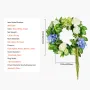 Artificial Decorative Wreath, 23 in, Blue White Green, Decorated with Hydrangeas, Roses, Berries, Vines, Year Round Wreath for A