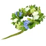 Artificial Decorative Wreath, 23 in, Blue White Green, Decorated with Hydrangeas, Roses, Berries, Vines, Year Round Wreath for A
