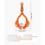 32in Log Lifting Tongs, 4-Claw Log Tongs, Heavy Duty Steel Log Grapple, 2200LBS Lifting Capacity, Swivel Log Graper Timber, Eagl