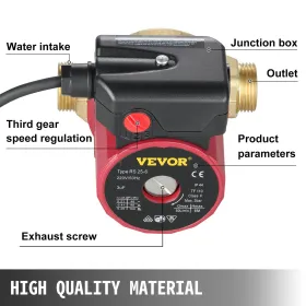 Hot Water Circulation Pump 0.6-Inch 220V 5.3 GPM 90W Water Pump 0.8A for Bar Electronic Automatic Home Shower Washing Machine