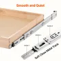Pull Out Cabinet Organizer, 20"W x 21"D Cabinet Drawer, Soft Close Slide out Shelf, Heavy-Duty Sliding Wood Drawer, Bottom and S