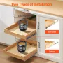 Pull Out Cabinet Organizer, 20"W x 21"D Cabinet Drawer, Soft Close Slide out Shelf, Heavy-Duty Sliding Wood Drawer, Bottom and S