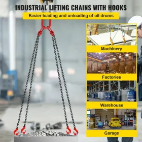 10ft Lifting Chain Sling, 5/16 inch Hanging Lift Chain, 11000lbs Capacity G80 Alloy Steel Engine Chain Hoist Lifts Heavyy Duty