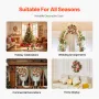 Artificial Decorative Wreath, 19 in, Pink, Decorated with Peonies, Hydrangeas, Babysbreath, Year Round Wreath for All Seasons In