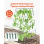 Cucumber Trellis for Climbing Plants, 46" x 32" Foldable Cucumber Trellis Set with Plant Clips, Metal Garden Trellis for Raised 