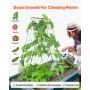 Cucumber Trellis for Climbing Plants, 46" x 32" Foldable Cucumber Trellis Set with Plant Clips, Metal Garden Trellis for Raised 