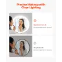 LED Bathroom Mirror, 60 cm LED Bathroom Round Vanity Mirror with Frontlit and Backlit, Anti-Fog Memory Mirror with Lights, Stepl
