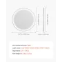 LED Bathroom Mirror, 60 cm LED Bathroom Round Vanity Mirror with Frontlit and Backlit, Anti-Fog Memory Mirror with Lights, Stepl