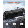 5.5 Cu.ft Weatherproof Hard Case, Large Capacity Waterproof Hard Case with 3 Handles, IP67 Waterproof Protective Case with 6 Cli