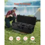 5.5 Cu.ft Weatherproof Hard Case, Large Capacity Waterproof Hard Case with 3 Handles, IP67 Waterproof Protective Case with 6 Cli