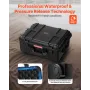 2.5 Cu.ft Weatherproof Hard Case, Waterproof Hard Case with Rolling Wheels and Retractable Pull Handle, IP67 Waterproof Protecti