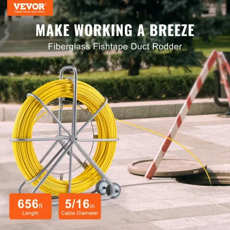 Fiskebånd Puller Fiberglas 656 ft 5/16 i trådkabelkøringskanal