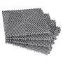 Interlocking Drainage Mat, 12” x 12” Modular Interlocking Cushion, 24 Pcs Splicing Drainage Mats, Non-Slip Gray PP Drainage Floo