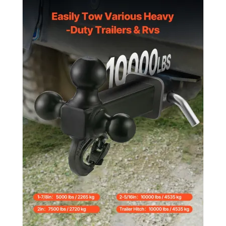 Trailer Hitch 2 "Modtager 1-7/8" & 2 "& 2-5/16" Tri-Ball Hitch