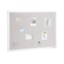 48"x36" White Cork Board with Linen Surface Wall-Mounted Bulletin Board