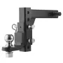 Adjustable Trailer Hitch, Fit 2-Inch Receiver, Trailer Hitch Ball Mount with 2-Inch Ball & Pin, 7500 lbs Capacity Ball Hitch, 9-