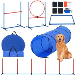 Dog Agility Training Equipment 5 pcs indstillet med forhindringer Tunnel Jump Ring