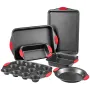 Bagepande sæt 6-delt nonstick carbon stål sæt med