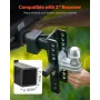 Adjustable Trailer Hitch, 8-Inch Drop Hitch Ball Mount, Fit 2" Receiver, Heavy Duty Trailer Tow Hitch with 2" & 2-5/16"Balls, 21