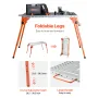 Foldable Welding Table 44" x 21", 500LBS Capacity Welding Workbench with 4-Level Adjustable Height, Carbon Steel Work Bench with