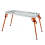 Foldable Welding Table 44" x 21", 500LBS Capacity Welding Workbench with 4-Level Adjustable Height, Carbon Steel Work Bench with