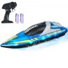 RC Boat 2.4 GHz fjernbetjening Racing Boat 12 km/t Kids Voksne Gave Blue