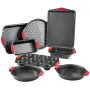 Bagepande sæt 8-delt nonstick carbon stål sæt med