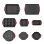 Baking Pans Set, 8-Piece, Nonstick Carbon Steel Cookware Sheets & Trays, Stackable Kitchen Oven Bakeware Cooking Sets with Silic