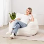 Bean Bag Chair, 3 feet Bean Bag Chair with Soft Armrests and Storage Pocket, 25D Memory Foam Filled with Soft Teddy Velvet Cover