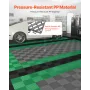 Interlocking Drainage Mat, 15.7” x 15.7” Modular Interlocking Cushion, 24 Pcs Splicing Drainage Mats, Non-Slip Gray PP Drainage 