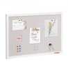 30"x20" White Cork Board with Linen Surface Wall-Mounted Bulletin Board
