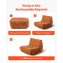 Bean Bag Chair, L-Shaped Bean Bag Chair with Soft Armrests and Storage Pocket, 25D Memory Foam Filled with Soft Teddy Velvet Cov